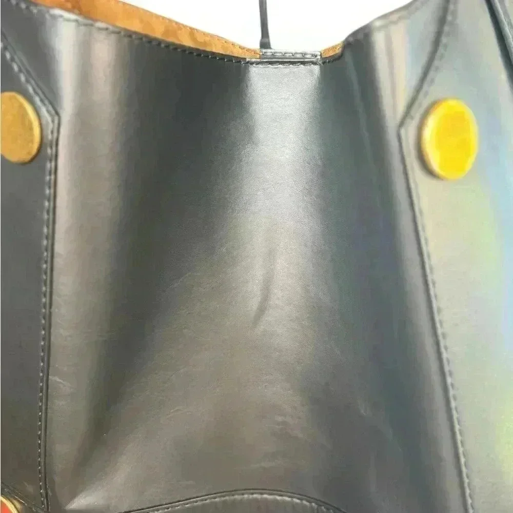 Stella Mc Cartney Stella Popper Bucket Bag Black Color Gold Hardware.